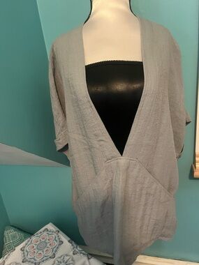 silence + noise Slate Gray Open-Front Tunic